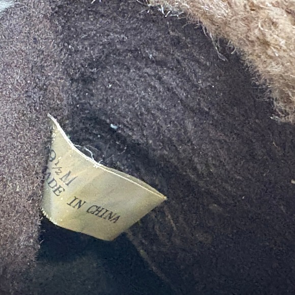 Sporto Womens Nubuck Faux Fur Collar Wedge Ankle Boots Size 9.5M Brown Cozy Boho - Picture 7 of 12